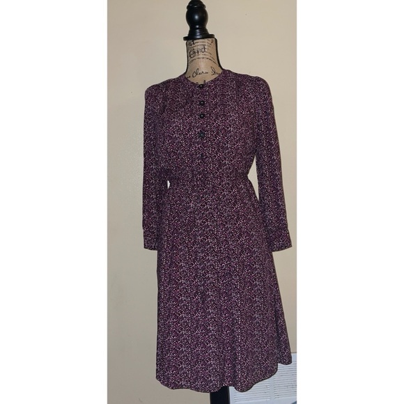 💕GAP Button Front Purple Print Dress - Picture 3 of 7